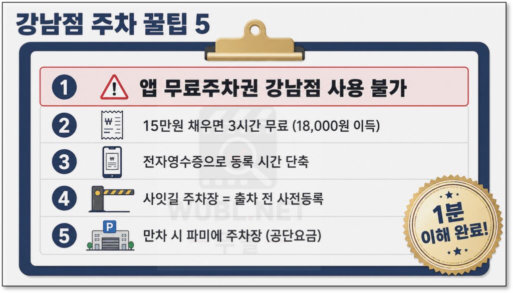 신세계백화점 강남점 주차