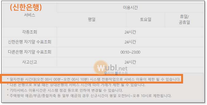 국민은행 점검시간
