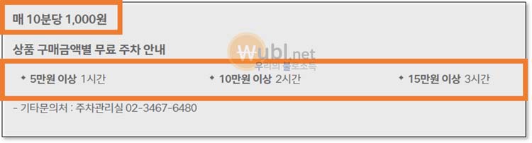 현대백화점 무역센터점 주차