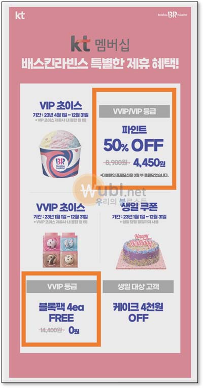 배스킨라빈스 KT 할인