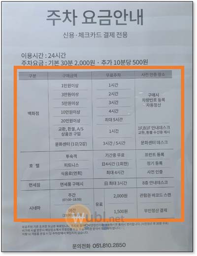 롯데백화점 부산본점 주차