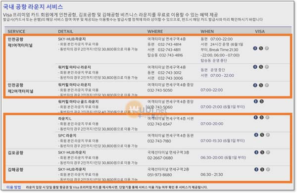 비자카드 공항 라운지