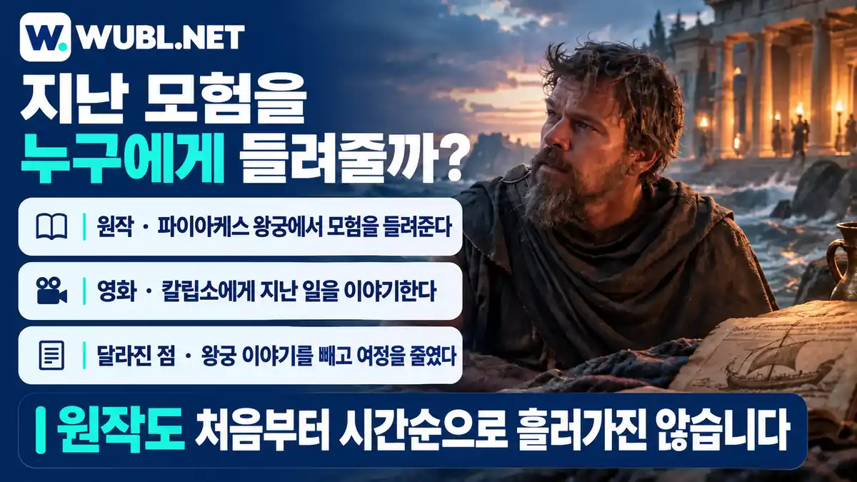 원작의 파이아케스 왕궁과 영화의 칼립소: 모험을 듣는 사람의 차이