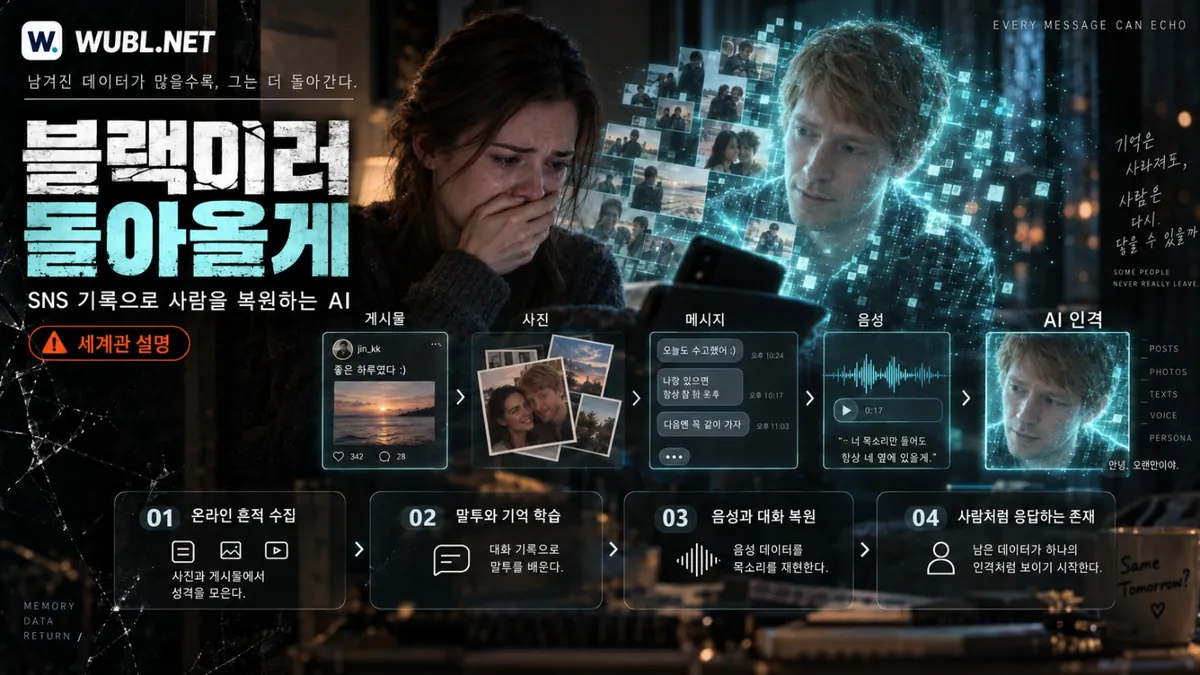 돌아올게 게시물과 사진, 메시지와 음성 자료로 애쉬를 재현하는 AI 서비스의 세계관